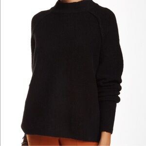 Free People Bubble Crewneck Pullover Sweater in Black Size Large